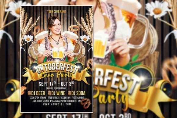 Craft a Classic Celebration with an Oktoberfest Beer Party Flyer