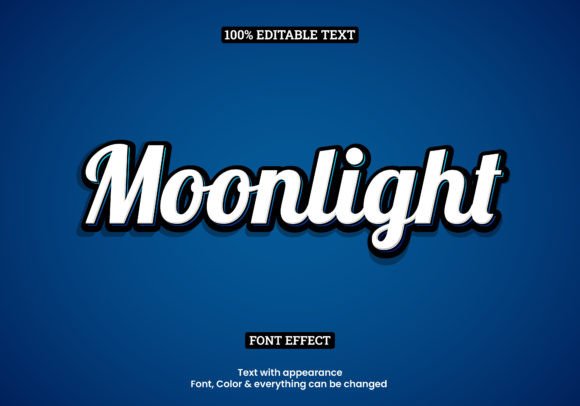 Moonlight Blue Light Text Style Effect: Instant Typography