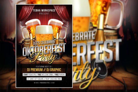 Oktoberfest Party Flyer: Editable PSD Template for Instant Promotion